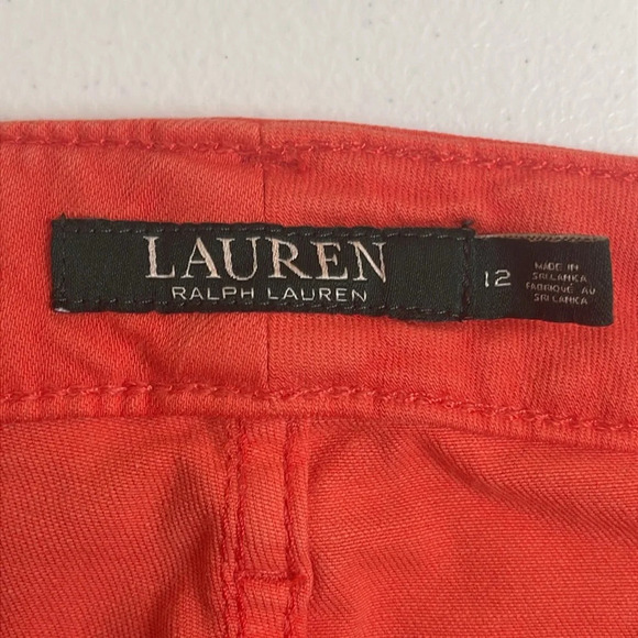 LAUREN RALPH LAUREN Orange Ankle Jeans Skinny Preppy Size 12 - Picture 3 of 5